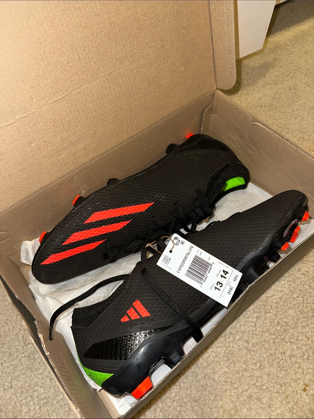 Adidas X SpeedPortal.3 FG New Size 13 Men Black-Solar Red Soccer Cleats